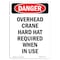 Signmission OSHA, Portrait Overhead Crane Hard Hat Required, 14in X 10in Rigid Plastic, 10" W, 14" H, Portrait OS-DS-P-1014-V-1773 - alternate 1